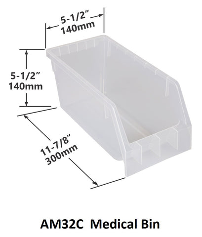 AM32C Pack of 18 Medical Bins|AM32C Caja de 18 Contenedores médicos