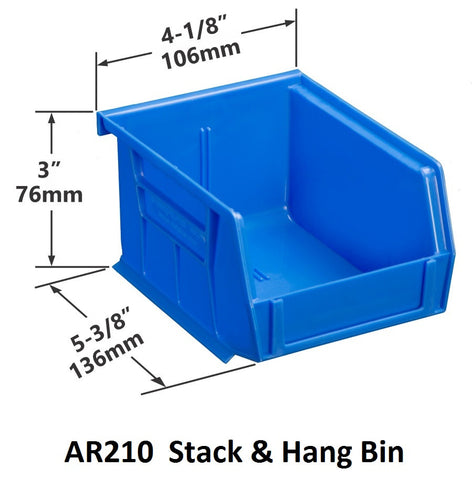 AR210 Pack of 24 Stack & Hang Parts Bins