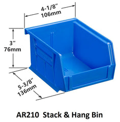 AR210 Pack of 24 Stack & Hang Parts Bins
