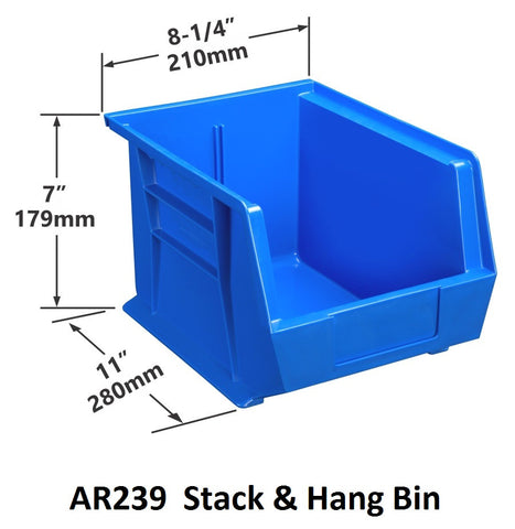AR239 Pack of 6 Stack & Hang Parts Bins